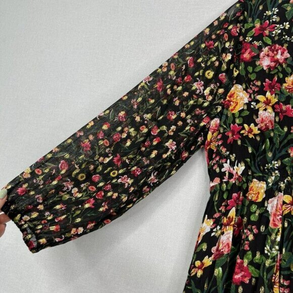 J.Crew Womens Dress Extra Large Tie Front Lurex Floral Maxi Cottagecore Prairie - Picture 8 of 15